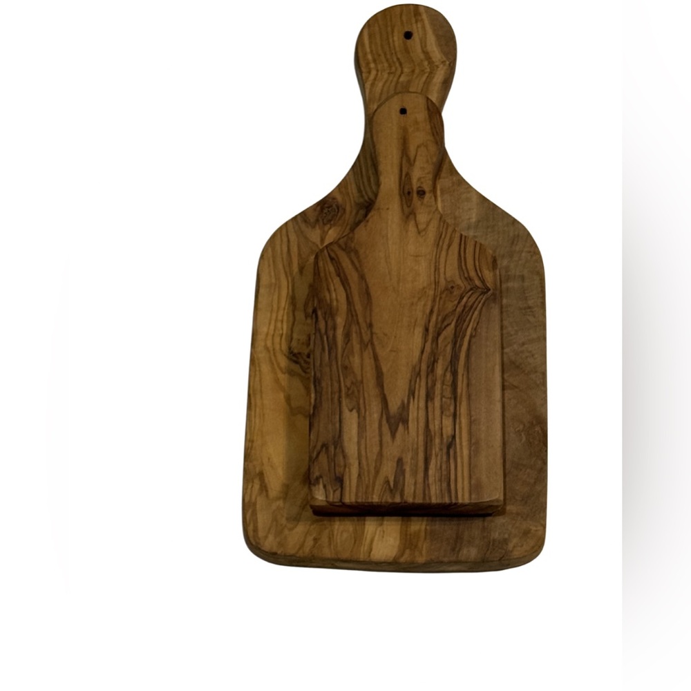 Olive Wood Cutting Board Set Rustic Farmhouse Serving Boards